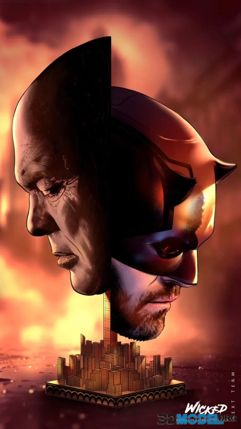 Wicked - Kingpin and Daredevil Portrait Bust – Printable