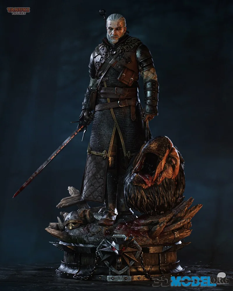 Tanuki Figures - Geralt - The Witcher 3 – Printable