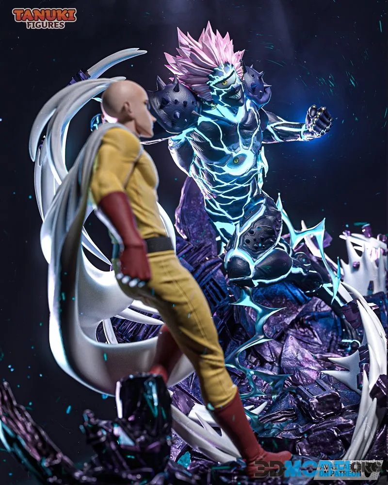 Tanuki Figures - Saitama vs Boros - One Punch Man Diorama – Printable