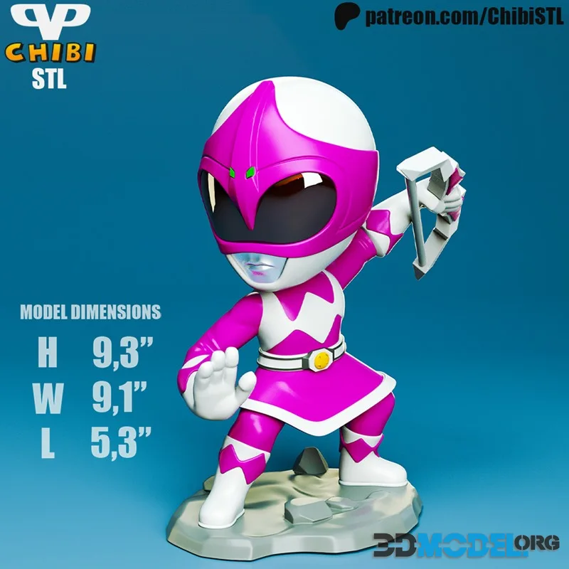 3DXM - Pink Ranger Chibi – Printable
