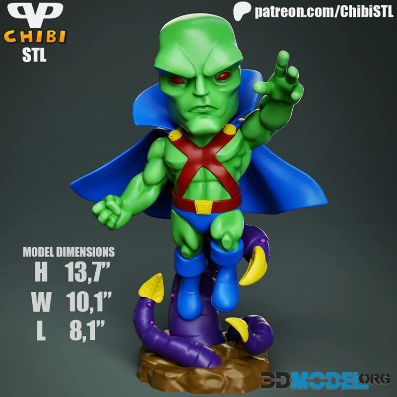 3DXM - Martian Manhunter Chibi – Printable