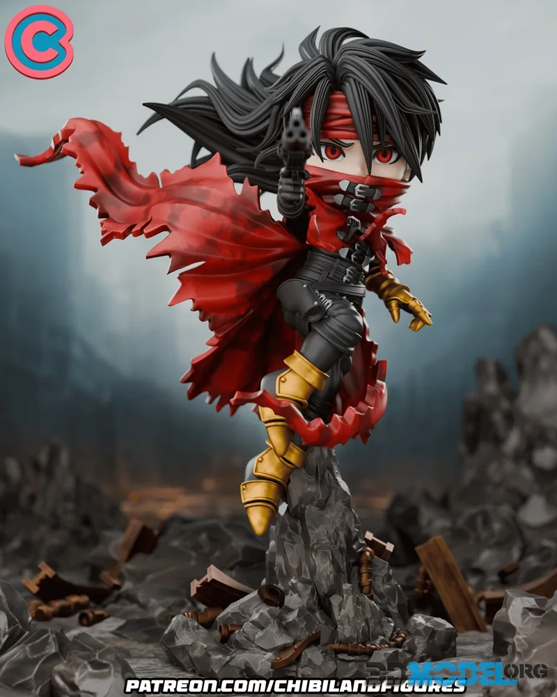 Chibi Land Figures - Vincent Valentine – Final Fantasy VII – Chibi – Printable