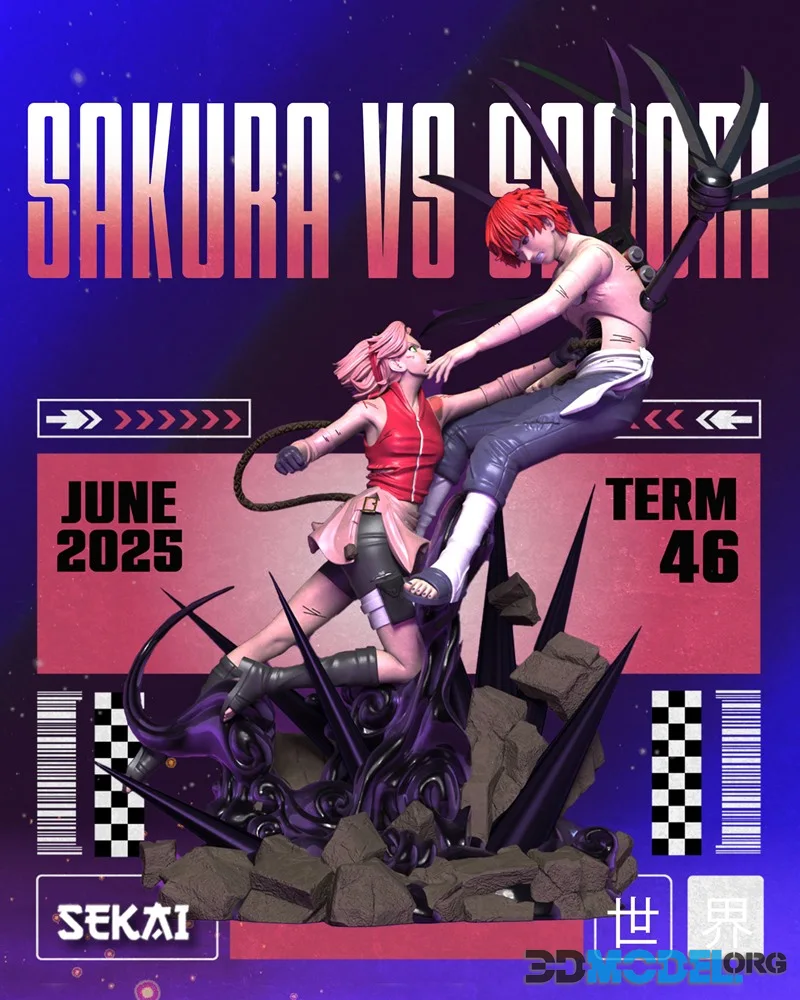Sekai - Sakura VS Sasori Sculpture – Printable