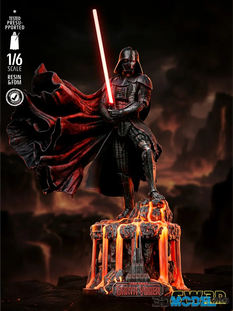 SW3D - Darth Vader Batle Damage Sculpture – Printable