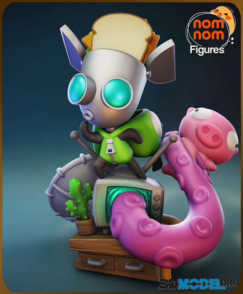 Nomnom Figures - Chibi Gir - Invader Zim – Printable