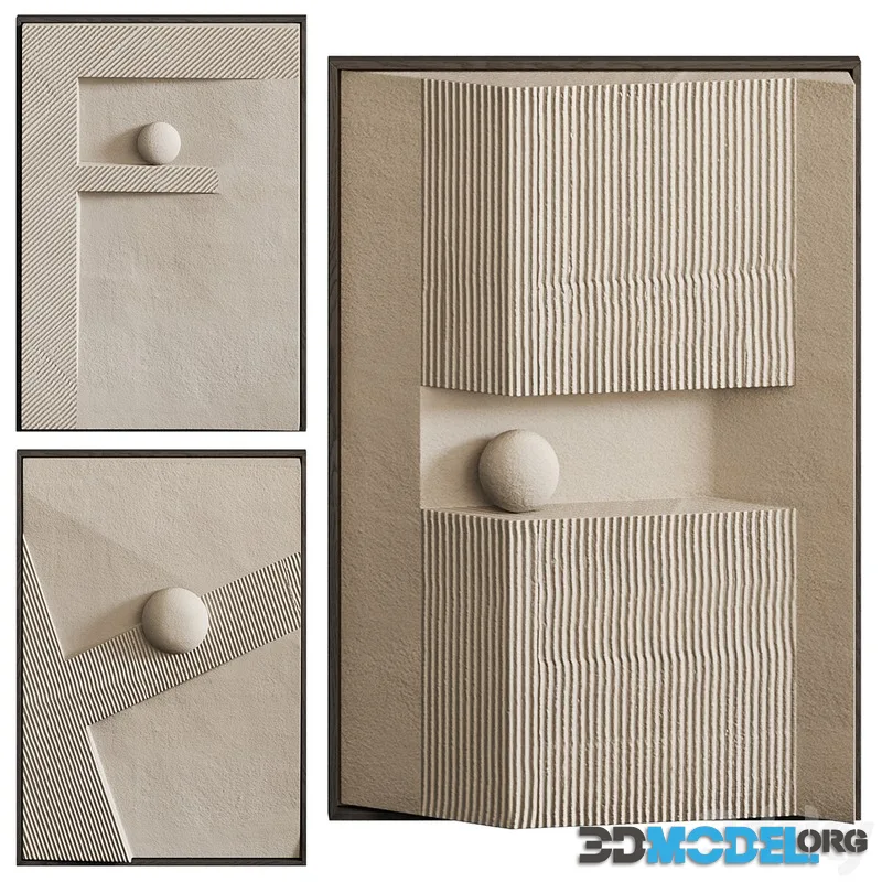 3 voluminous decors 100x70cm