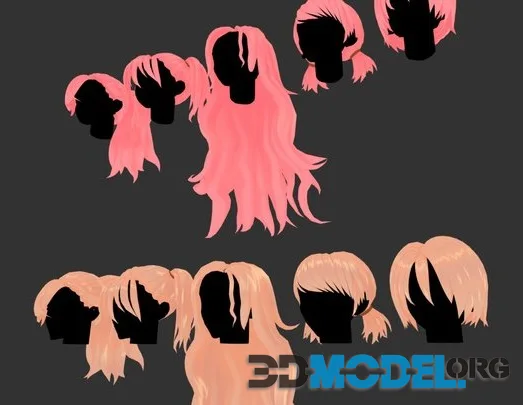 Anime Style Hair   04 (PBR)