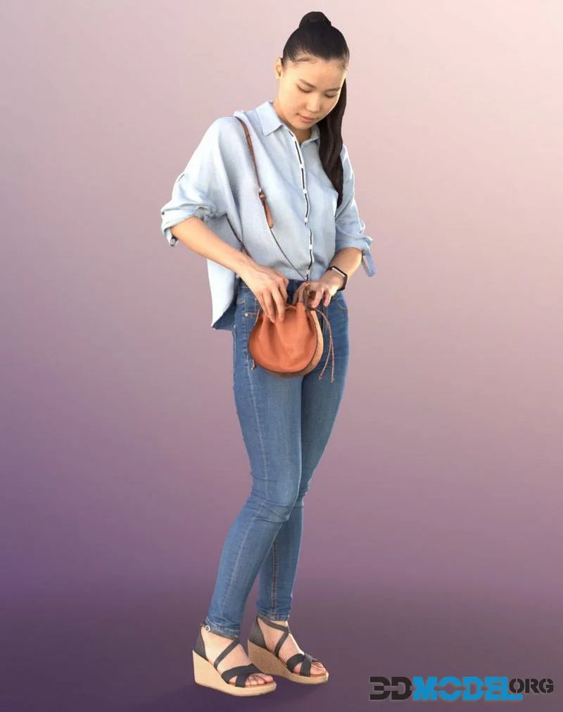 Asian Girl Shopping Paying With Bag (PBR)
