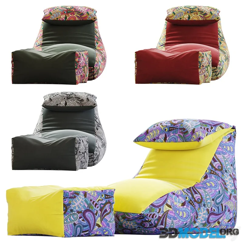 Bean bag chair with V-Mix cushion