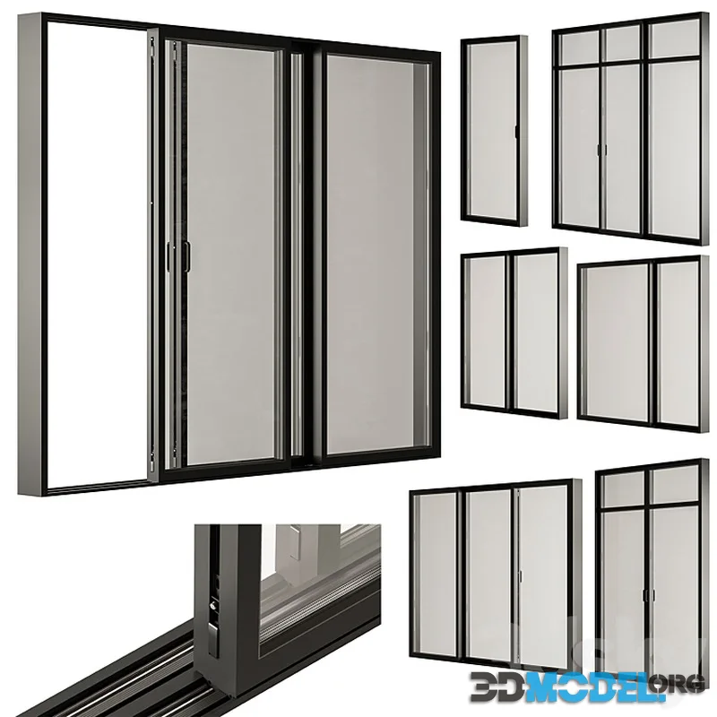 Black Sliding – Windows Set 31