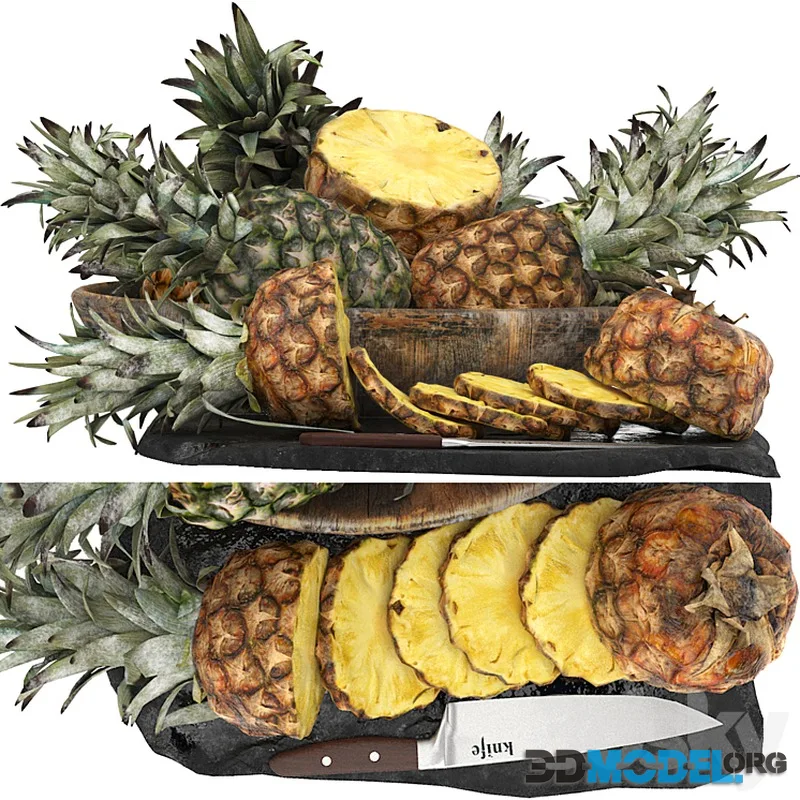 Bowl of pineapples