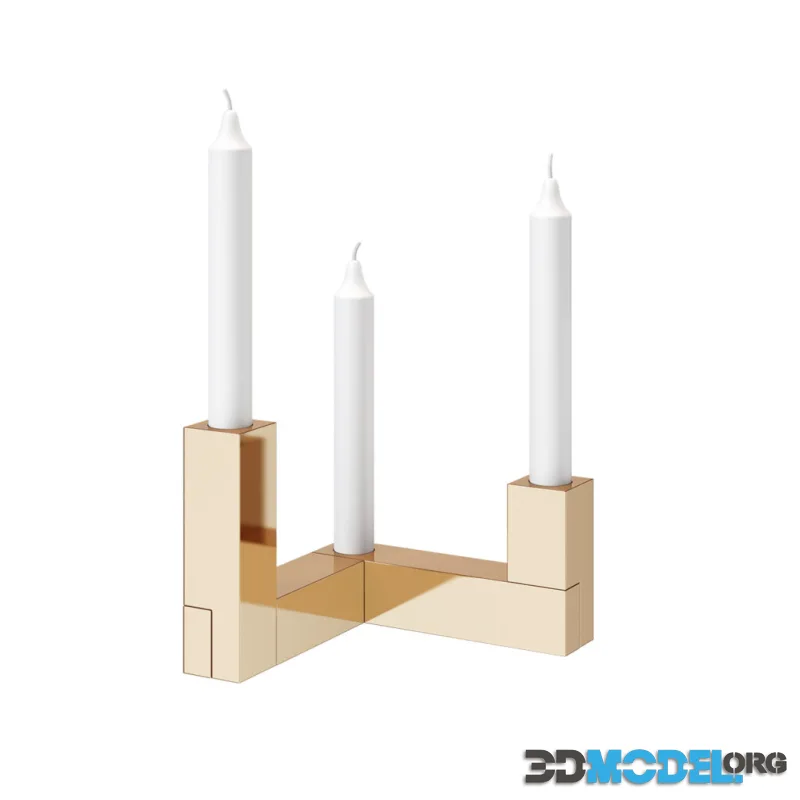 Brik 24K Gold Candleholder by Caussa