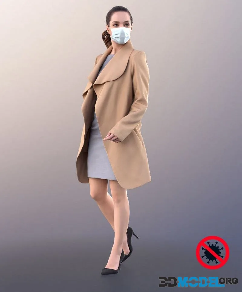 Business Woman In Dress With Mask (PBR)