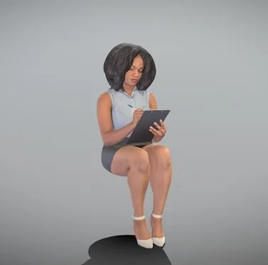 Business Woman Working With Documents 458 (PBR)
