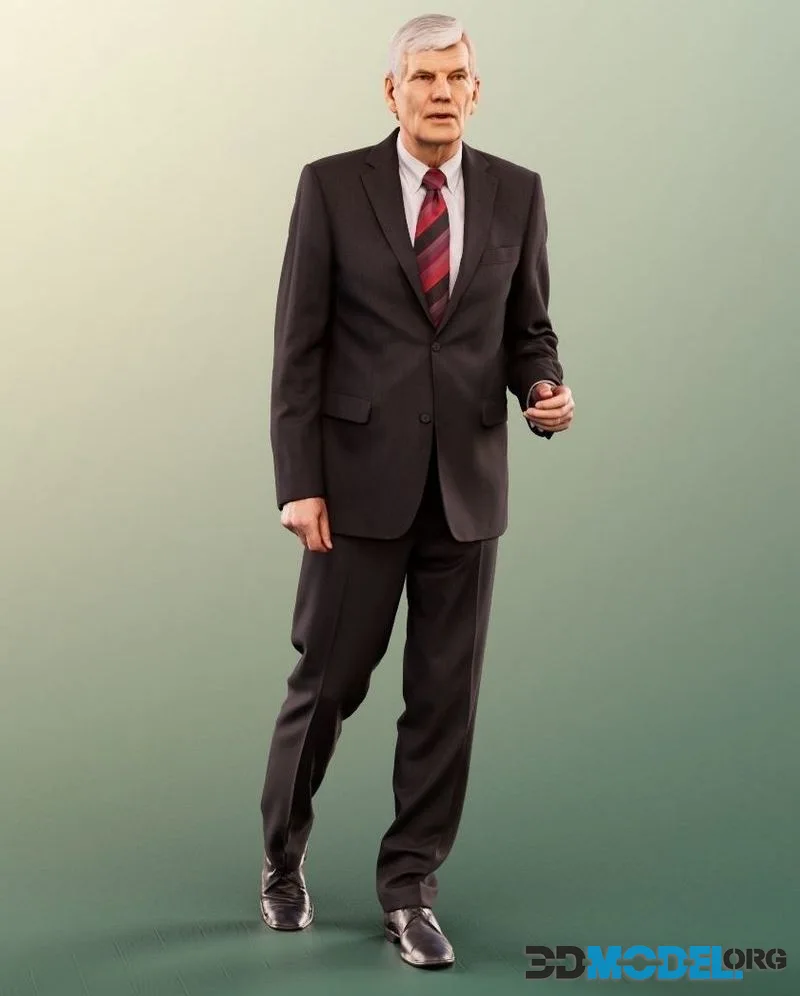 Businessman Old Gray Hair Best Ager Boss (PBR)