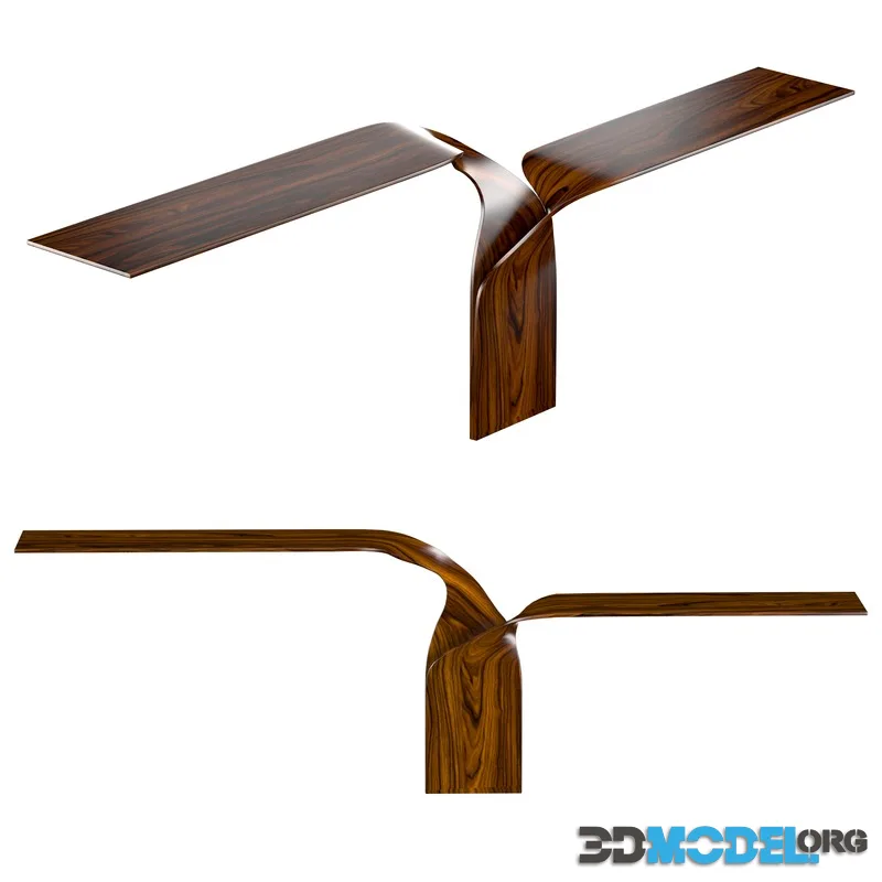 Carol Egan Hand-Carved Walnut Console
