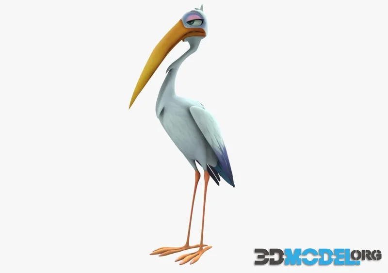 Cartoon Stork (PBR)