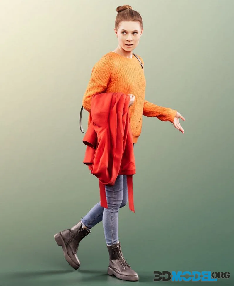 Casual Girl Talking And Walking (PBR)