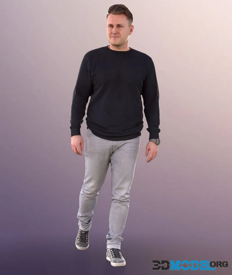 Casual Man Walking low-poly (PBR)