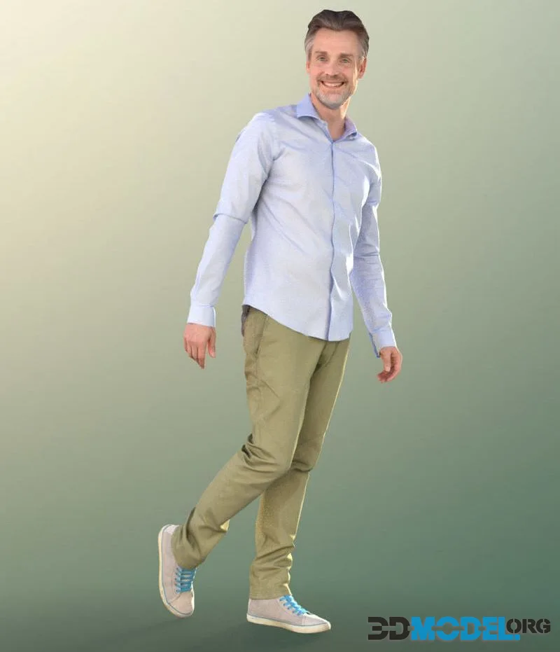 Casual Man With Beard Jeans Walking (PBR)