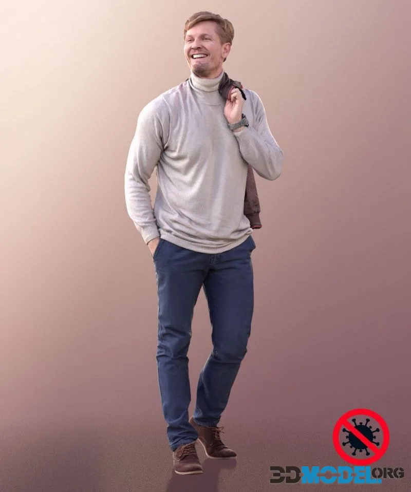 Casual Man With Mask And Hands In Pockets (PBR)