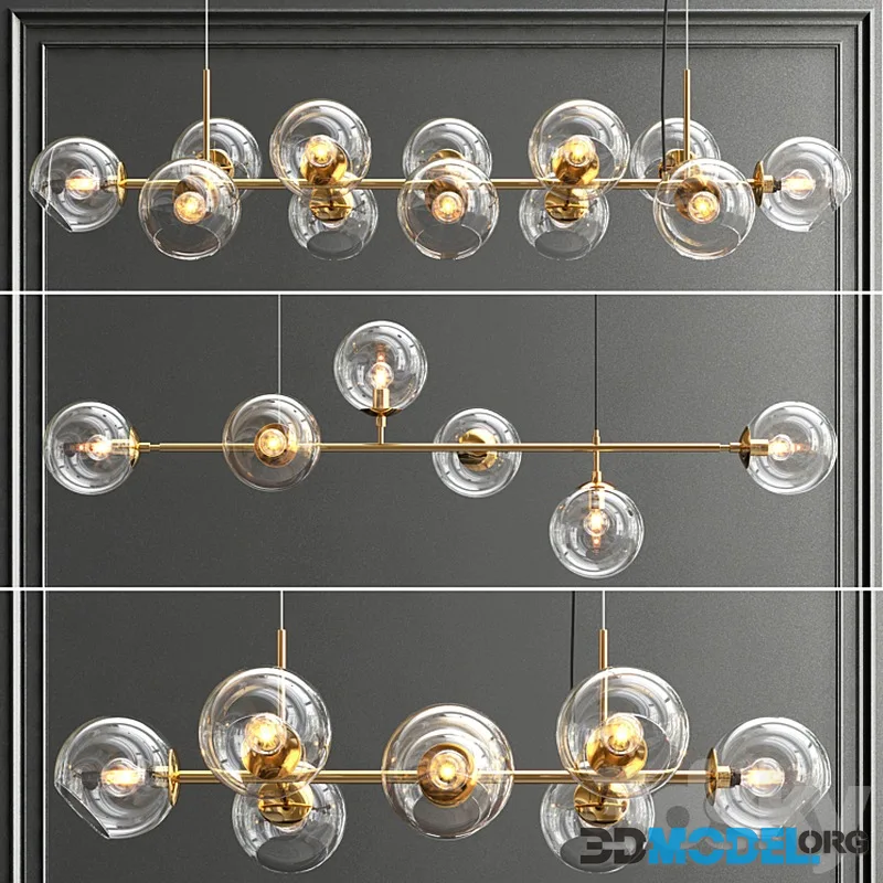Collection of glass bole chandelier