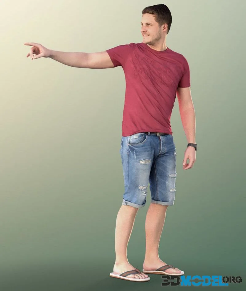 Cool Guy Man Standing Casual Waving Greeting (PBR)