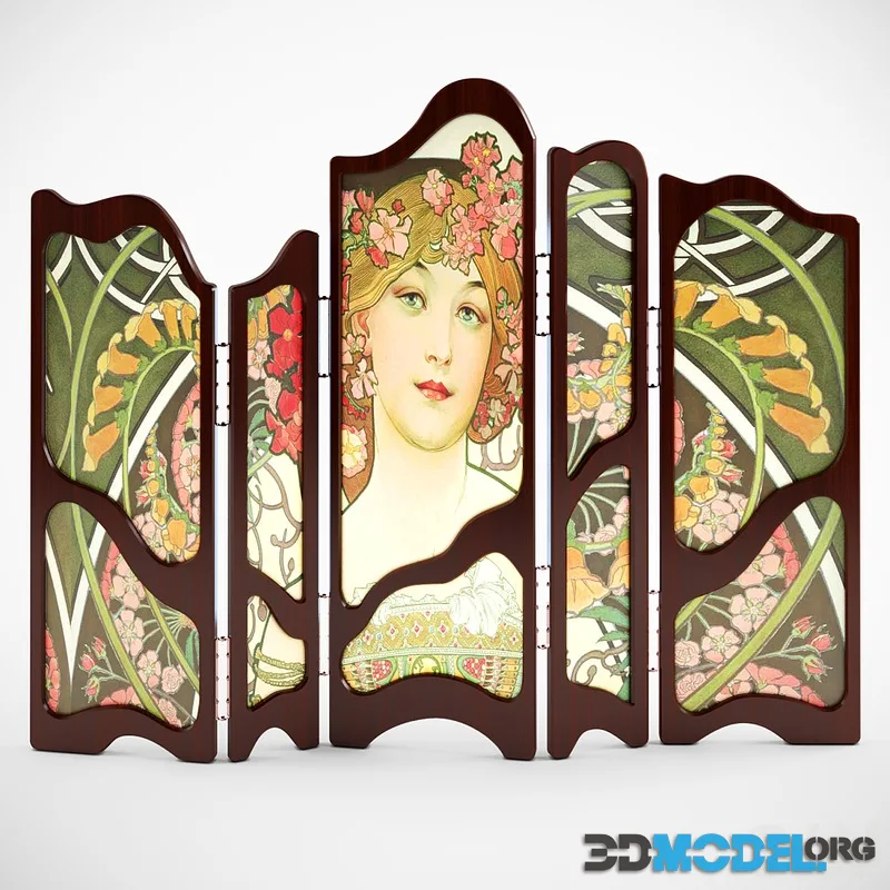 Decorative screen art nouveau
