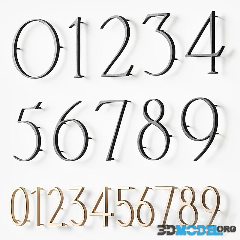 Digits 0 – 9. Numbers with backlight. House sign door numbers