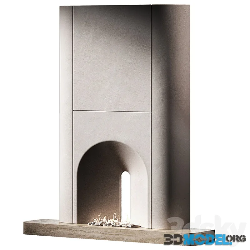 Fireplace. Arched semicircular portal of the hearth area