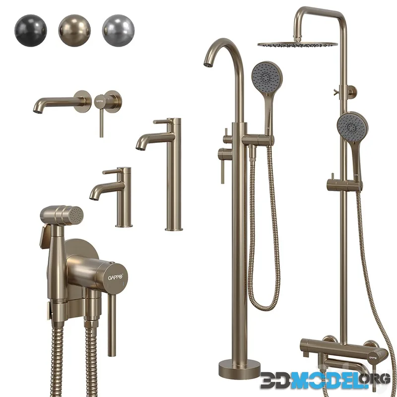 Gappo mixers are available in 3 versions (chrome, black and gold)