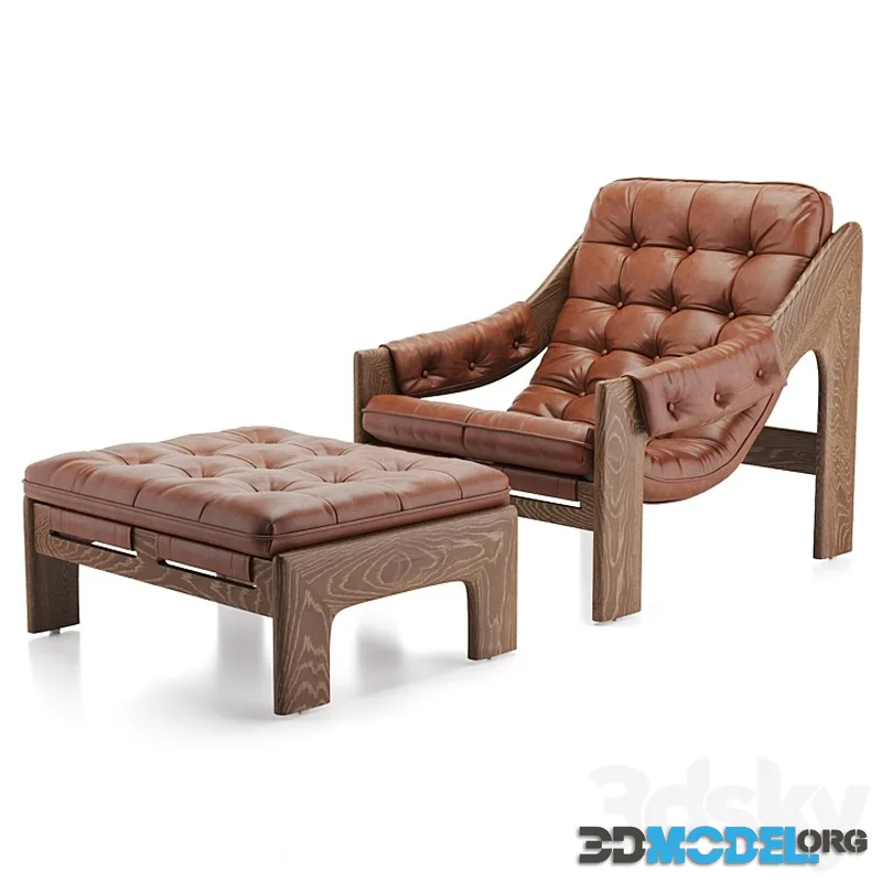 Halston Chair with Ottoman