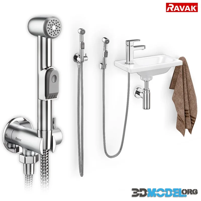 Hygienic shower with washbasin Ravak