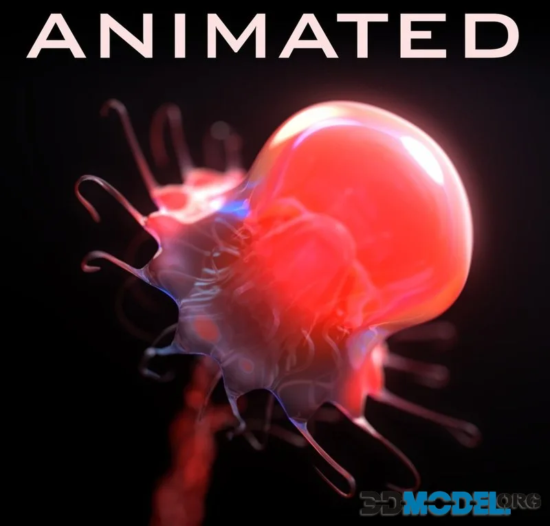 Jellyfish rigged animated, vray, corona