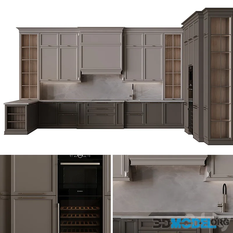 Kitchen in neoclassical style 58
