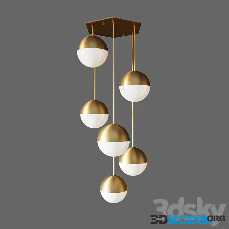 Lamp italian globe cedar moss light 6