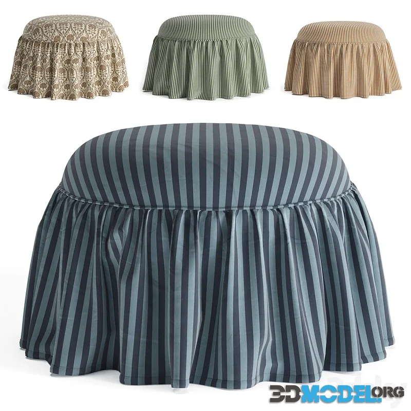 Leary Ottoman pouf with skirt