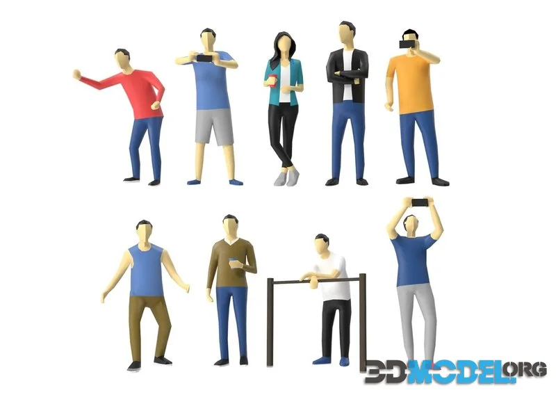 Low Poly Human - Standing Audience Pack