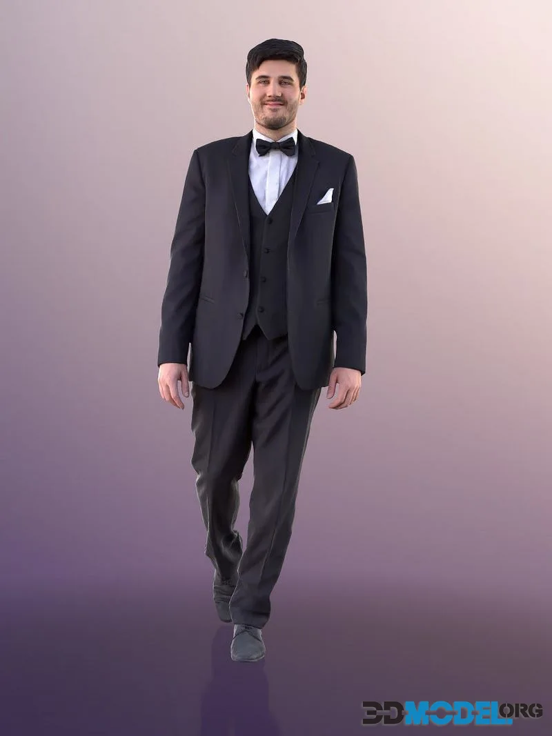 Man In Suit Walking low-poly (PBR)