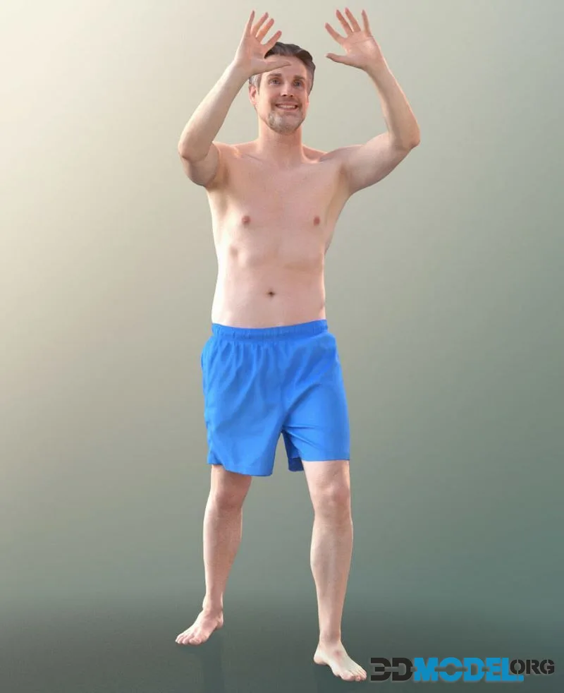 Man Playing Volleyball low-poly (PBR)