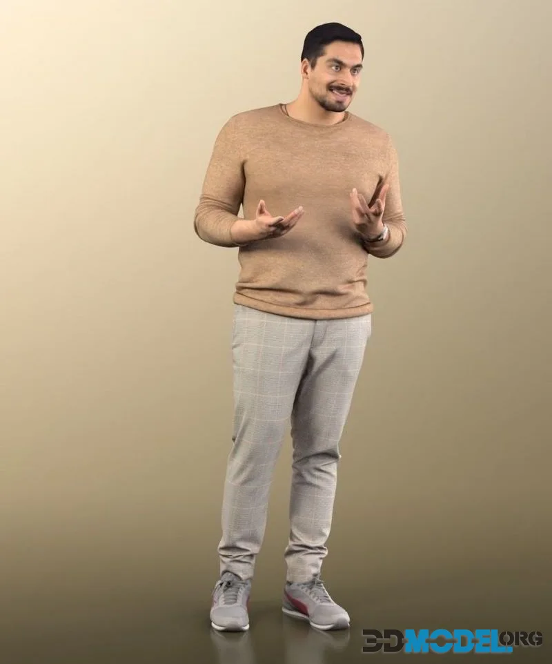 Man standing casual explaining pullover (PBR)