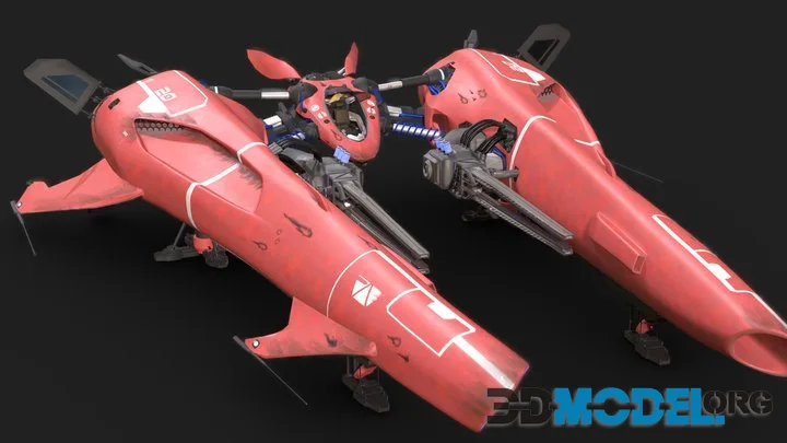 Mid Poly Spaceship (DAE GAP) (PBR)