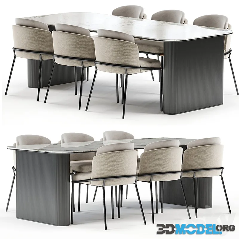 Minotti fil noir dining table