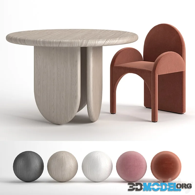 Paddle Table and Cuff arc armchair