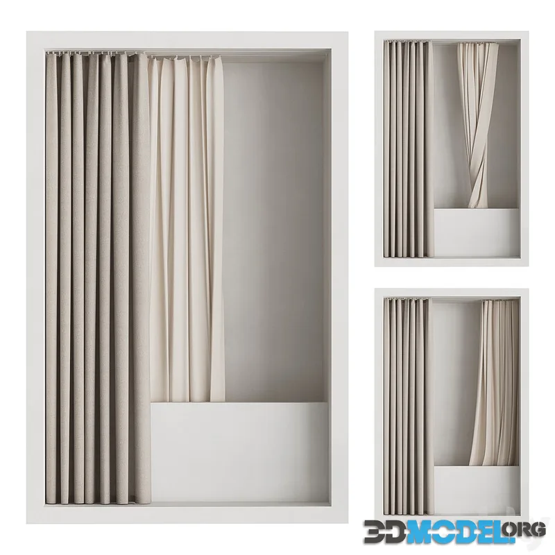 Shower curtain with hidden ceiling cornice