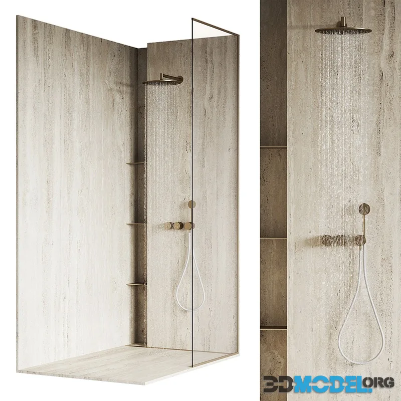 Shower with Mixers Cea Design Opus, Trap Nece Drainprofile