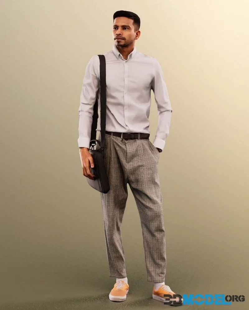Standing Elegant Mediterranean Man low-poly (PBR)