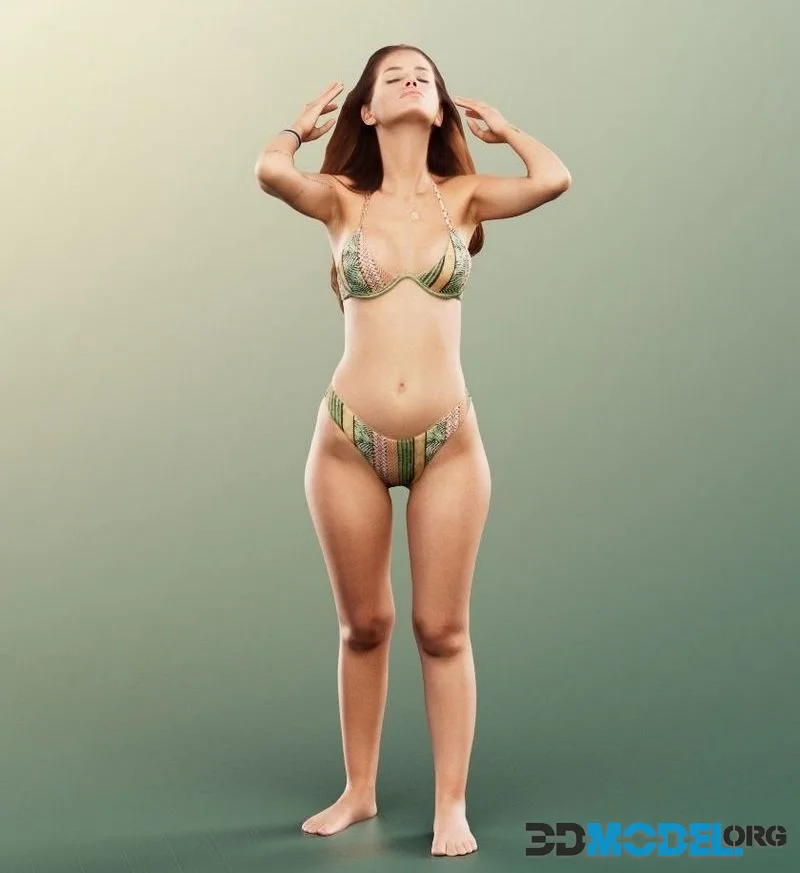 Standing Woman In Bikini low-poly (PBR)