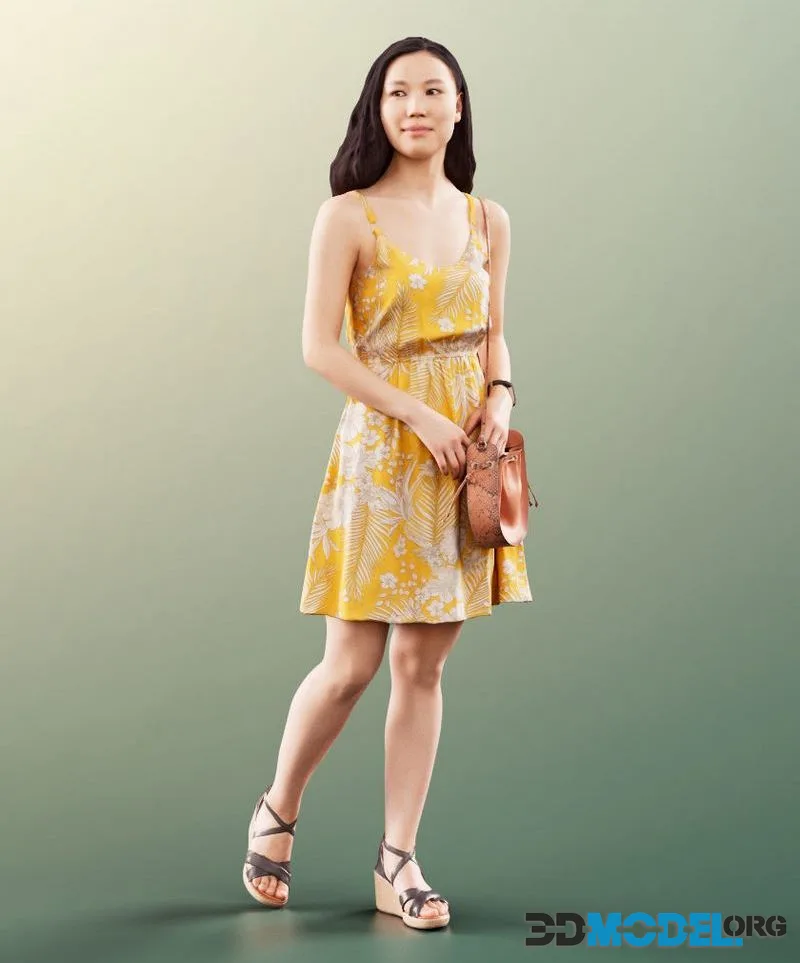Summer Girl Walking With Her Purse (PBR)