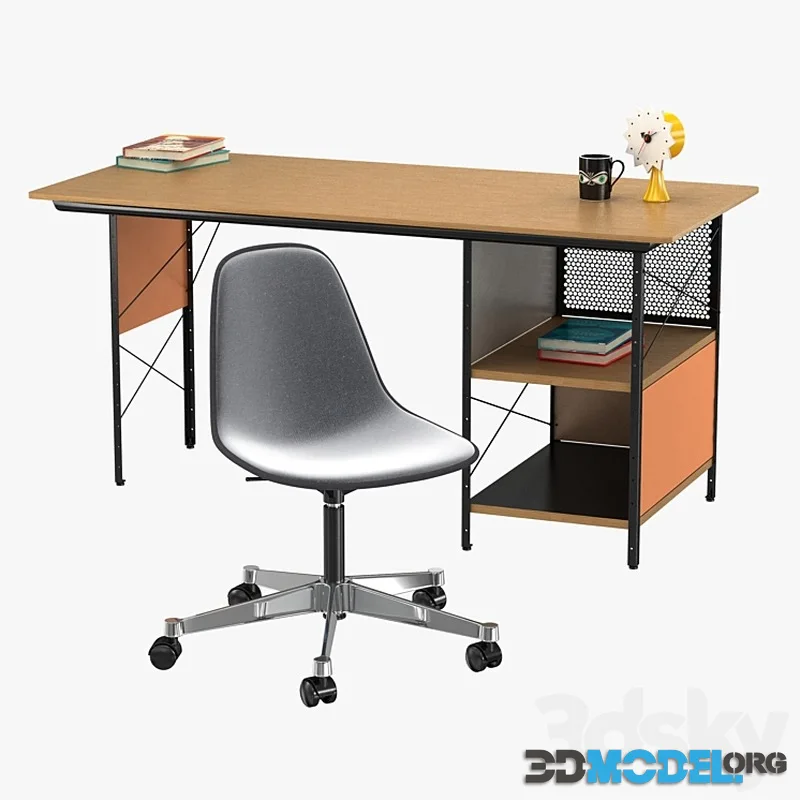 Vitra Eames plastic chair and edu desk unit